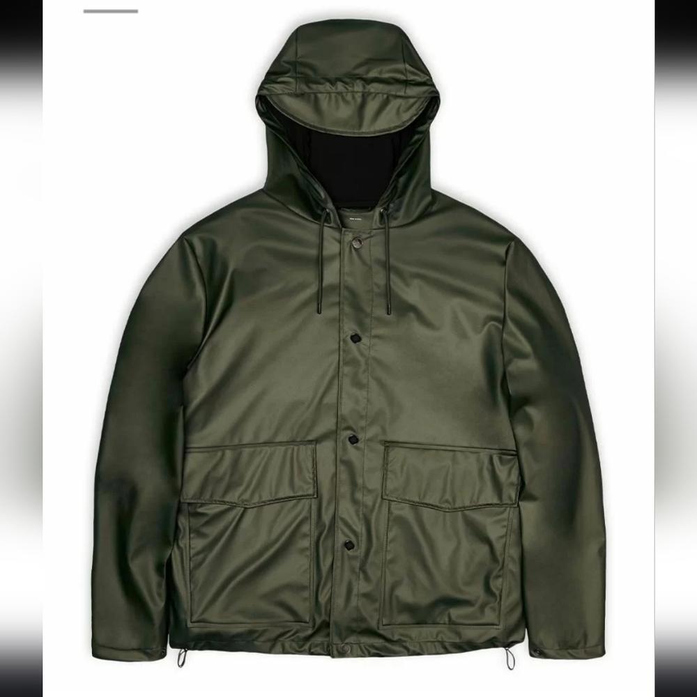 Rains short hooded coat